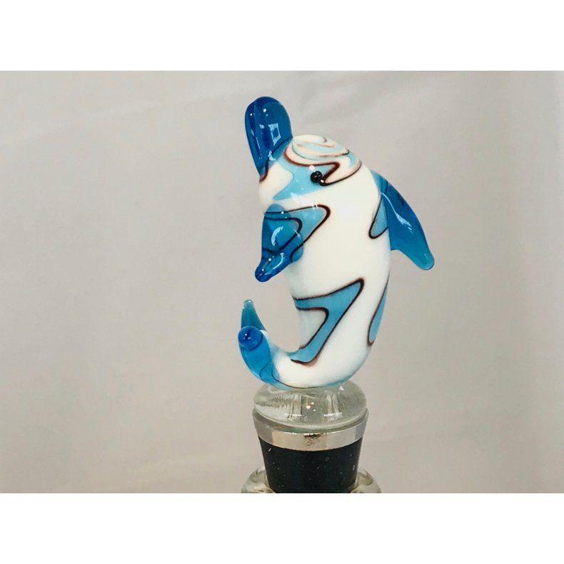 Vinprop med glasmotiv af delfin